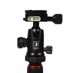 Triopo GT-2504X8.C Adjustable Portable Carbon Fiber Tripod with B-1 Aluminum Ball Head for Canon Nikon Sony DSLR Camera, GT-2504X8.C (Black), GT-2504X8.C (Gold)