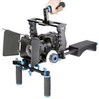 YELANGU YLG1103A-A Dual Handles Camera Shoulder Mount + Camera Cage Stabilizer Kit with Matte Box for DSLR Camera / Video Camera Default Title