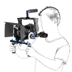 YELANGU YLG1103A-A Dual Handles Camera Shoulder Mount + Camera Cage Stabilizer Kit with Matte Box for DSLR Camera / Video Camera