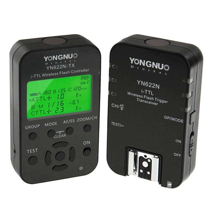 YONGNUO YN622N-KIT i-TTL Wireless Flash Trigger Controller + Transceiver Kit for Nikon Camera, for Nikon for Nikon