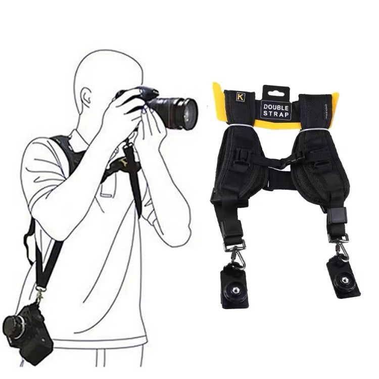 Safe & Fast Quick Double Shoulder Belt Strap for 2 Cameras DSLR (QS-B 1/4, QS-B 1/4 QS-B 1 4
