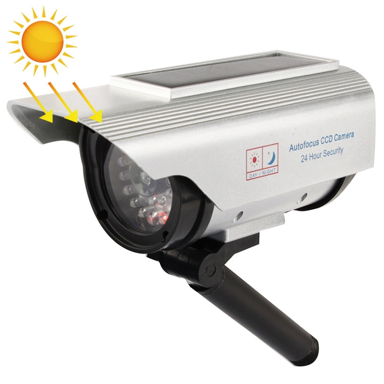 Solar Powered Realistic Looking Dummy Camera with Flashing Red LED Light, 2400 2400