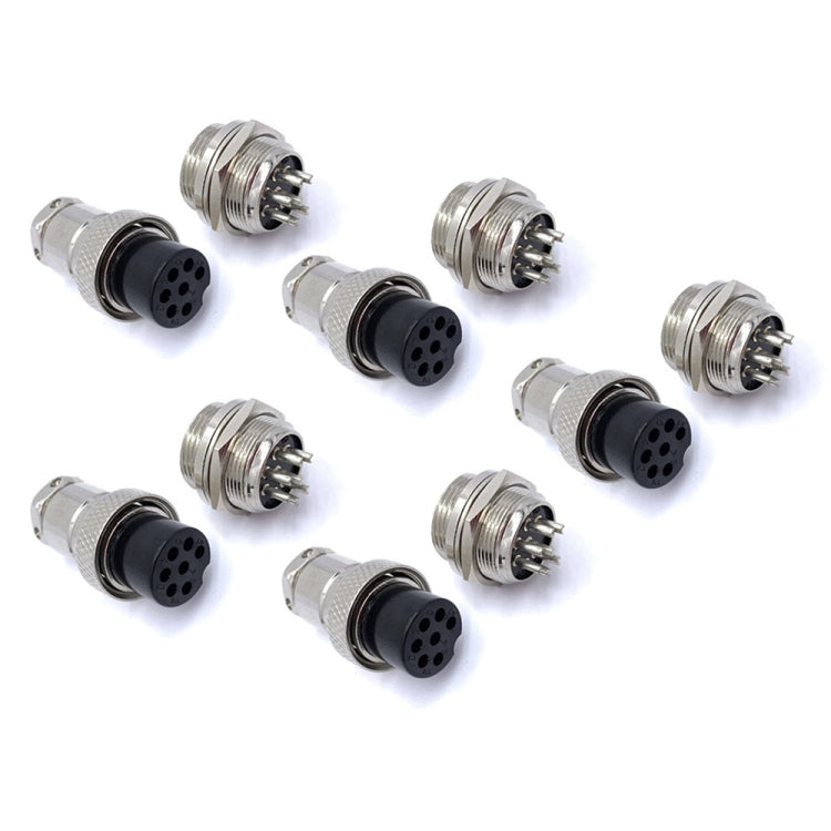 DIY 16mm 7-Pin GX16 Aviation Plug Socket Connector (5 Pcs in One Package, the Price is for 5 Pcs), 7 Pin 7 Pin