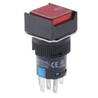 Car DIY Square Button Push Switch with Lock & LED Indicator, DC 24V, With Lock DC 24V Red, With Lock DC 24V Green With Lock DC 24V Red Red
