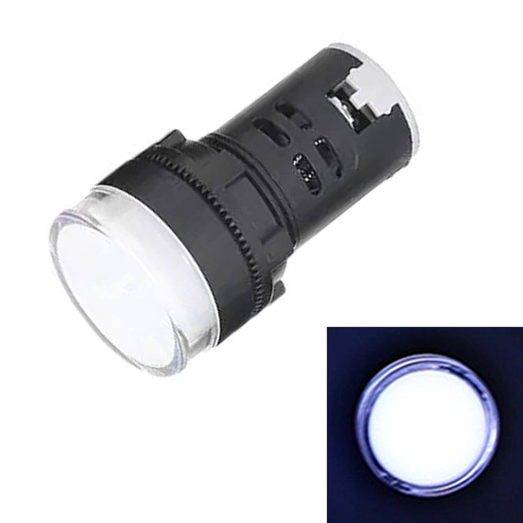 12V AD16-22D / S 22mm LED Signal Indicator Light Lamp, 12V 12V White