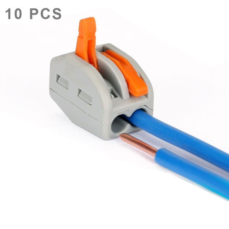 10 PCS Universal Compact 2 Pin Push Clamp Solderless Wire Connector, 2 Pin 2 Pin