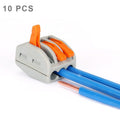 10 PCS Universal Compact 3 Pin Push Clamp Solderless Wire Connector, 3 Pin 3 Pin