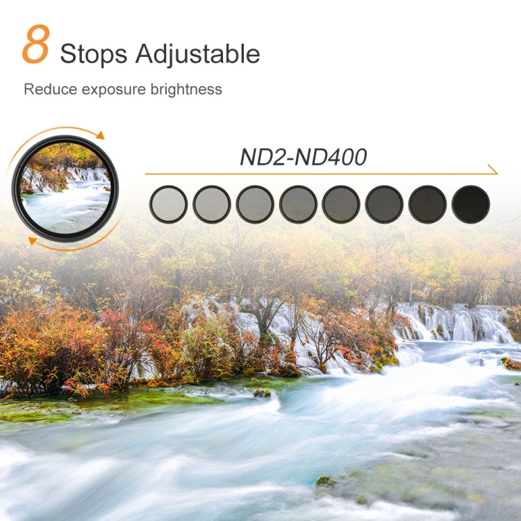 72mm ND Fader Neutral Density Adjustable Variable Filter ND 2 to ND 400 Filter, 72mm – Durable Build, Easy to Use