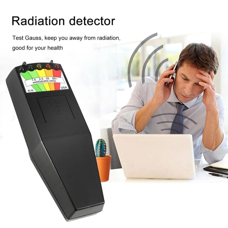 5-LED Electromagnetic Radiation Detector EMF Meter Tester, Style 2 White, Style 2 Black