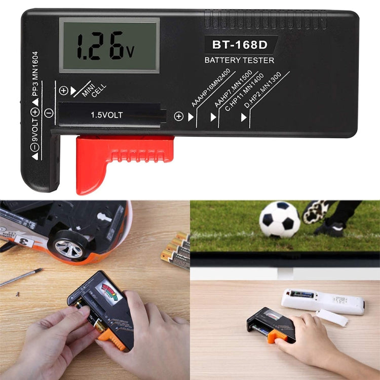BT-168D Digital LCD Display Battery Universal Tester for 1.5V AAA, AA and 9V 6F22 Batteries – Durable Build, Easy to Use