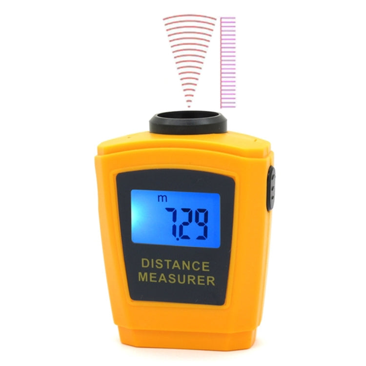 Mini Ultrasonic Distance Measurer with Laser Pointer, Orange Orange