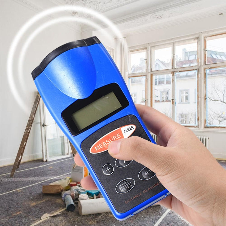 Ultrasonic Laser Point LED Distance Measure Meter Tool – Durable Build, Easy to Use