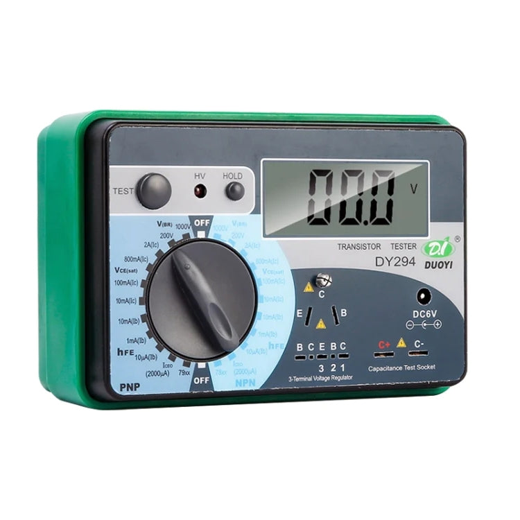DY294 Professional 2.7 inch LCD Digital Transistor Parameter Tester Meter (4*AA) Default Title