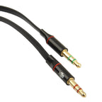 3.5mm jack Male to 3.5mm Female Audio Cable Adapter, Total Length: 13cm, Black – TPU