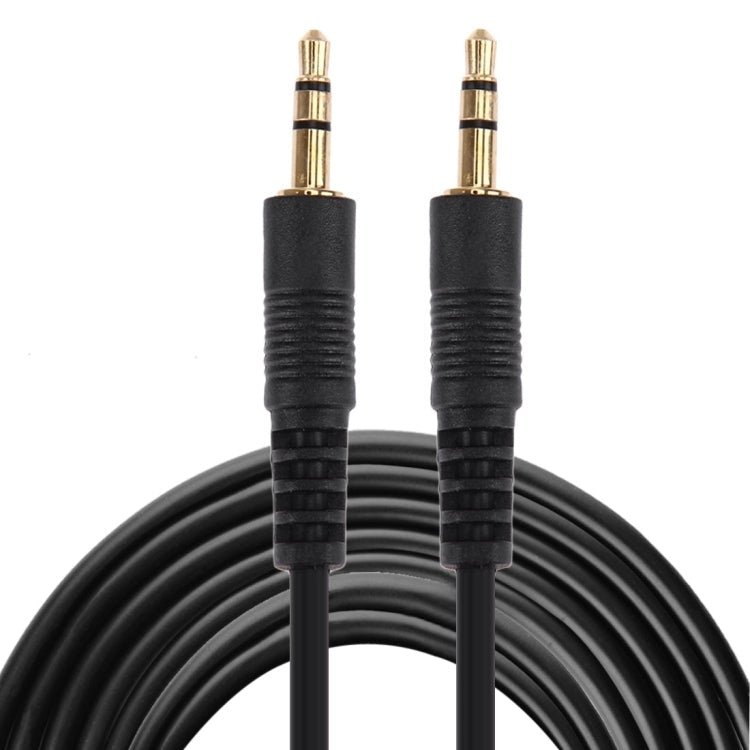 Aux Cable, 3.5mm Male Mini Plug Stereo Audio Cable, Length: 5m (Black + Gold Plated Connector), Length: 5m Black, (Gold Plated) – Durable Build, Easy to Use Length: 5m Black, (Gold Plated)
