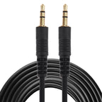 Aux Cable, 3.5mm Male Mini Plug Stereo Audio Cable, Length: 5m (Black + Gold Plated Connector), Length: 5m Black, (Gold Plated) – Durable Build, Easy to Use