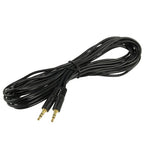 Aux Cable, 3.5mm Male Mini Plug Stereo Audio Cable, Length: 5m (Black + Gold Plated Connector), Length: 5m Black, (Gold Plated) – Durable Build, Easy to Use