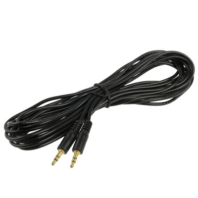 Aux Cable, 3.5mm Male Mini Plug Stereo Audio Cable, Length: 5m (Black + Gold Plated Connector), Length: 5m Black, (Gold Plated) – Durable Build, Easy to Use