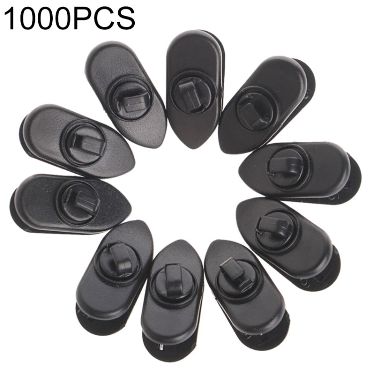 1000pcs Rotary Headphone Cable Clip Clamp Holder Mount Collar Clothes – Durable Build, Easy to Use Black