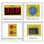 BEST BST-858D AC 220V 50Hz 650W LED Displayer Adjustable Temperature Unleaded Hot Air Gun with Helical Wind, BST-858D US Plug