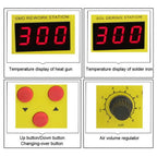 BEST BST-898D 2 in 1 AC 220V 720W LED Displayer Helical Wind Adjustable Temperature Unleaded Hot Air Gun + Solder Station & Soldering Iron, BST-898D US Plug, BST-898D EU Plug
