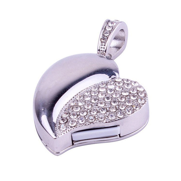 Silver Heart Shaped Diamond Jewelry USB Flash Disk, Special for Valentines Day Gifts , 2GB, 4GB, 8GB, 16GB, 32GB – Durable Build, Easy to Use