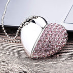 Heart Shaped Diamond Jewelry USB Flash Disk, Special for Valentines Day Gifts , 2GB, 4GB, 8GB, 16GB – Durable Build, Easy to Use