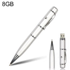 3 in 1 Laser Pen Style USB Flash Disk, Silver (8GB), 8GB (Silver) – Durable Build, Easy to Use 8GB (Silver)