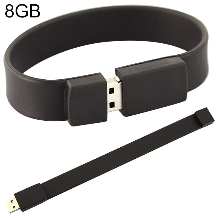 8GB Silicon Bracelets USB 2.0 Flash Disk, 8GB (Black) – Durable Build, Easy to Use 8GB (Black)