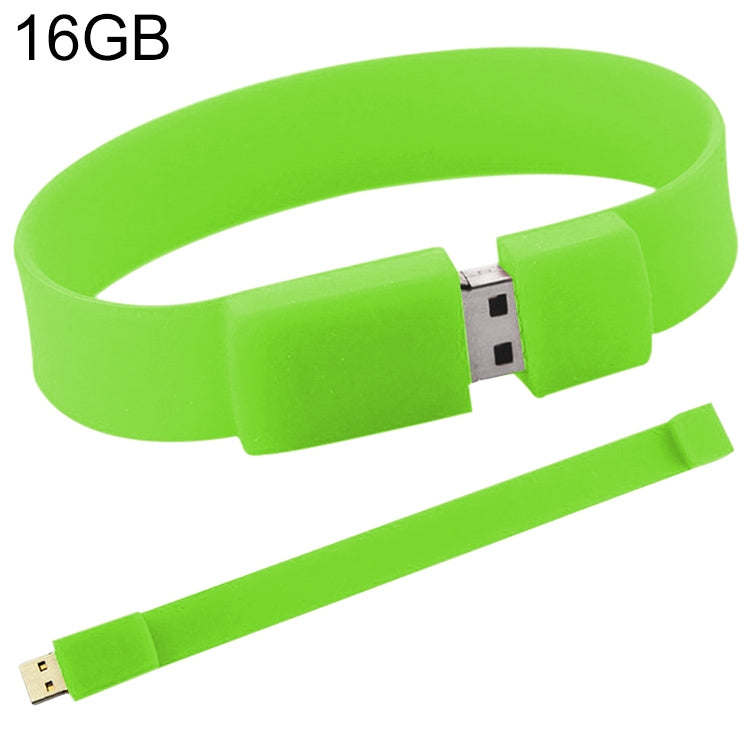 16GB Silicon Bracelets USB 2.0 Flash Disk, 16GB (Green) – Durable Build, Easy to Use 16GB (Green)