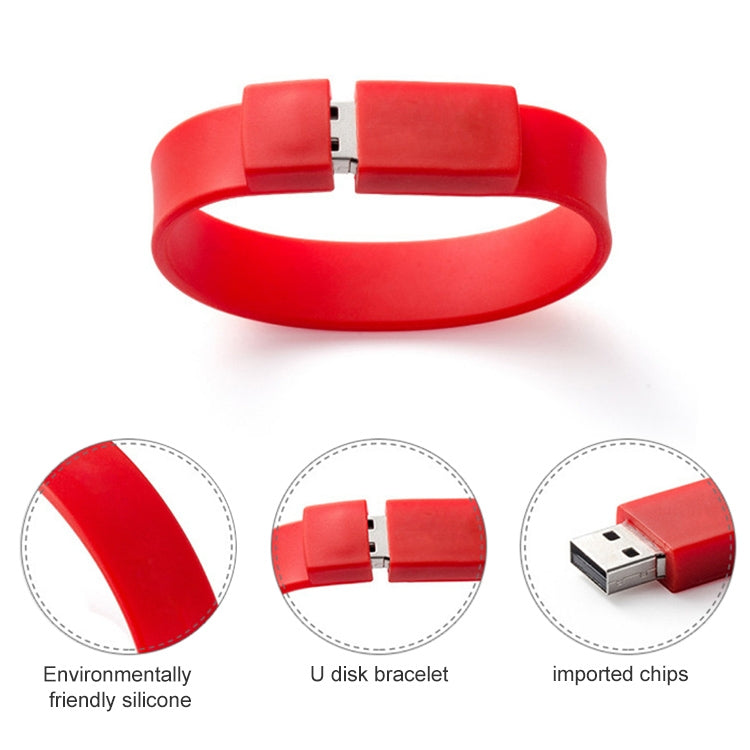 8GB Silicon Bracelets USB 2.0 Flash Disk, 8GB (Black) – Durable Build, Easy to Use