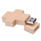 8 GB Wood Cross Style USB Flash Disk, 2GB, 4GB, 8GB – Durable Build, Easy to Use