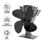 YL603 Eco-friendly Aluminum Alloy Heat Powered Stove Fan with 4 Blades for Wood / Gas / Pellet Stoves