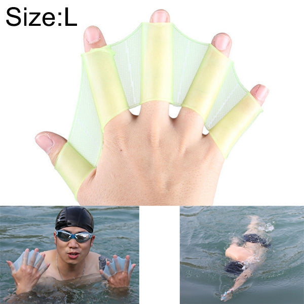 Silicone Swimming Web Fins Hand Flippers Training Gloves, L, Size: L Green, Size: L Blue Size: L Green Green