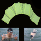 Silicone Swimming Web Fins Hand Flippers Training Gloves, L, Size: L Green, Size: L Blue
