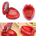Kitchen Tool Plastic Strawberry Slicer Fruit Knife with Stainless Steel Blade, Strawberry Slicer Strawberry Slicer