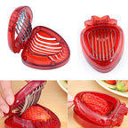 Kitchen Tool Plastic Strawberry Slicer Fruit Knife with Stainless Steel Blade, Strawberry Slicer Strawberry Slicer