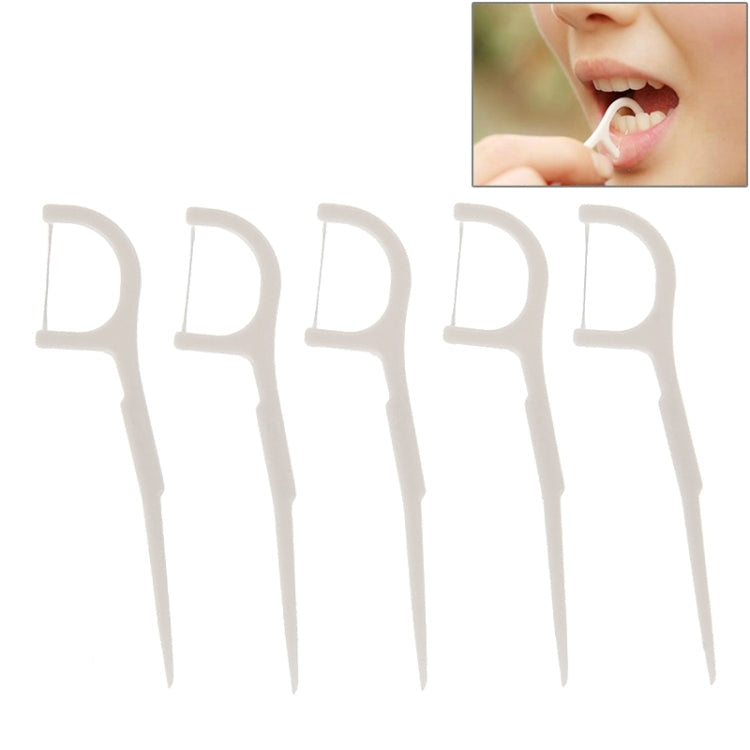 50 PCS Tooth Pick with Thread Wide Type ABS Dental Floss, 50 PCS 50 PCS