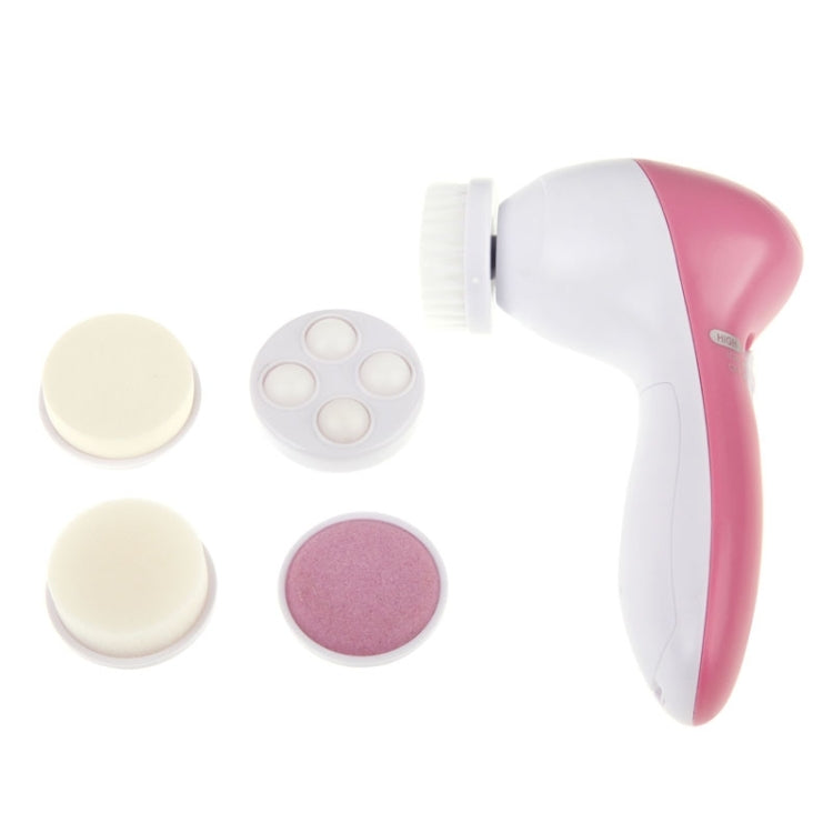 5 in 1 Beauty Care Brush Massager Scrubber Face Skin Care Electric Facial Cleanser, 5 in 1 AE-8782