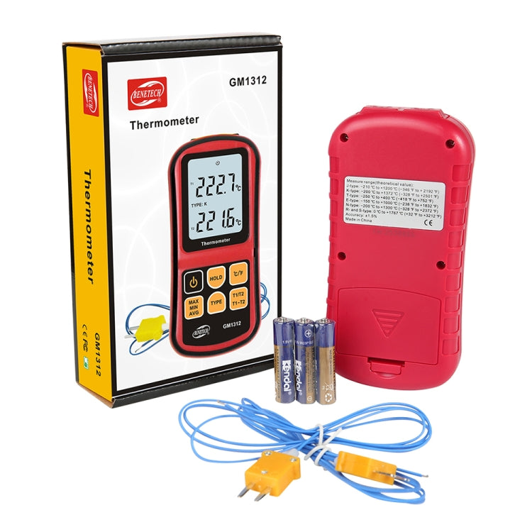 BENETECH GM1312 2.4 inch LCD Screen Thermocouple Thermometer Measure J,K,T,E,N and R Type, Measure Range: -50~300C – Durable Build, Easy to Use