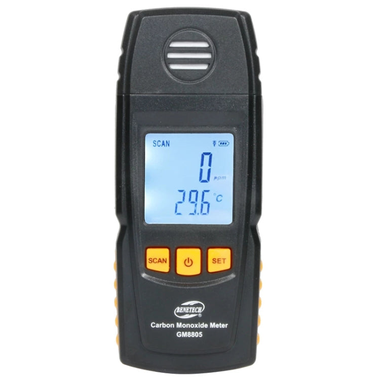BENETECH GM8805 LCD Display Handheld Carbon Monoxide CO Monitor Detector Meter Tester, Measure Range: 0-1000ppm Black