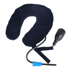 Inflatable Air Cervical Neck Traction Device Soft Head Back Shoulder Neck Ache Massager Headache Pain Relief Relaxation Brace, Half Cashmere (Dark Blue) – Durable Build, Easy to Use