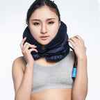 Inflatable Air Cervical Neck Traction Device Soft Head Back Shoulder Neck Ache Massager Headache Pain Relief Relaxation Brace, Half Cashmere (Dark Blue) – Durable Build, Easy to Use
