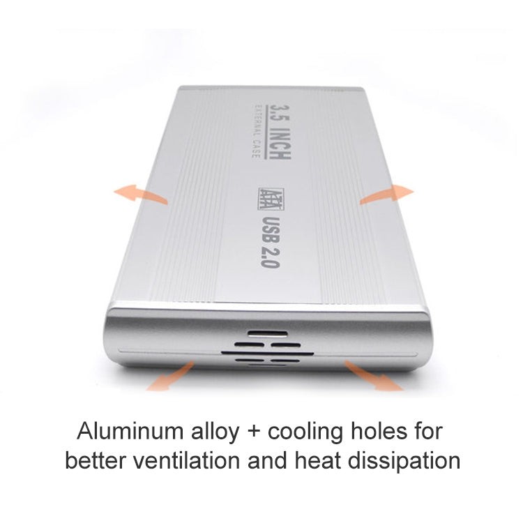 3.5 inch HDD SATA External Case, Support USB 2.0, SATA With 2.0A Power, SATA With 1.5A Power – Durable Build, Easy to Use