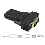 360 Degree Rotation Gold Plated DVI 24+1 Pin Male to 19 Pin HDMI Female Adapter, DVI 24+1Pin Male to HDMI Female – Durable Build, Easy to Use
