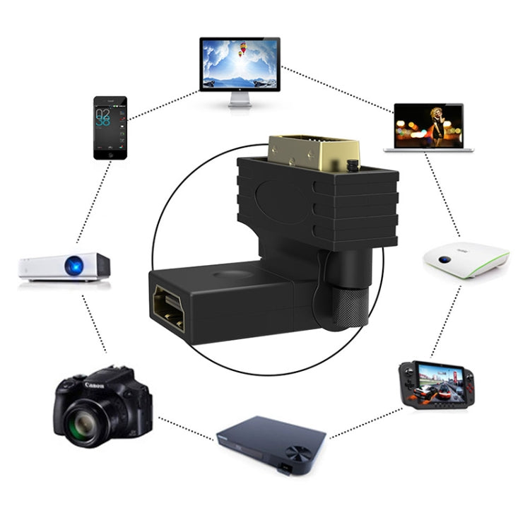 360 Degree Rotation Gold Plated DVI 24+1 Pin Male to 19 Pin HDMI Female Adapter, DVI 24+1Pin Male to HDMI Female – Durable Build, Easy to Use