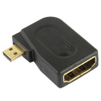 Gold Plated Micro HDMI Male to HDMI 19 Pin Female Adaptor with 90 Degree Angle, Micro HDMI to HDMI – Durable Build, Easy to Use