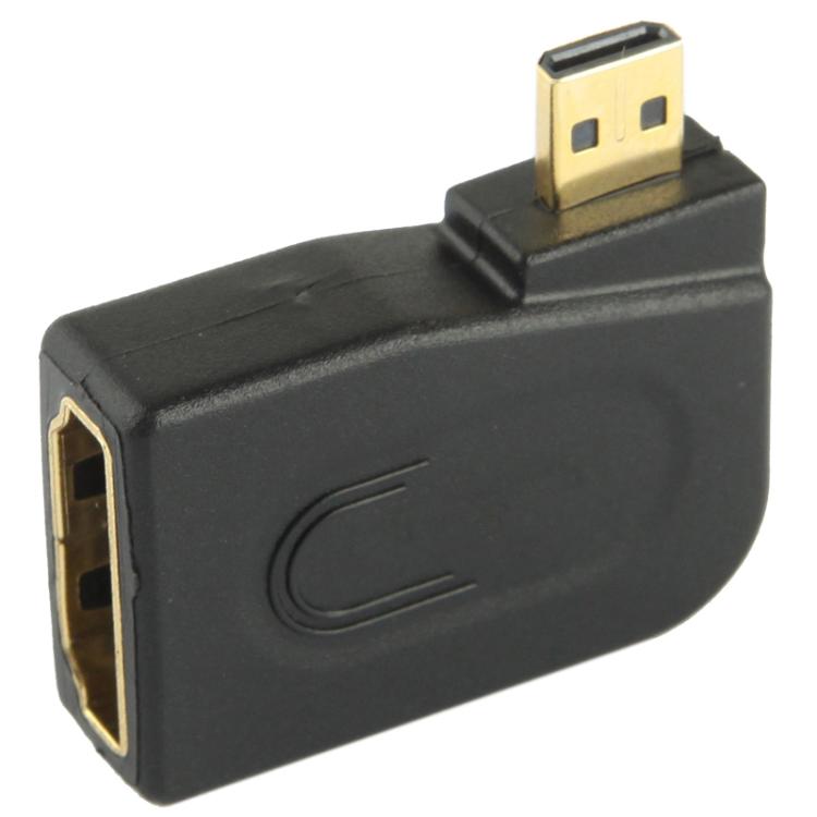 Gold Plated Micro HDMI Male to HDMI 19 Pin Female Adaptor with 90 Degree Angle, Micro HDMI to HDMI – Durable Build, Easy to Use