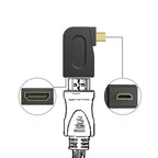 Gold Plated Micro HDMI Male to HDMI 19 Pin Female Adaptor with 90 Degree Angle, Micro HDMI to HDMI – Durable Build, Easy to Use