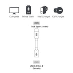 USB-C / Type-C 3.0 Male to Mini USB Female Cable Adapter – Durable Build, Easy to Use